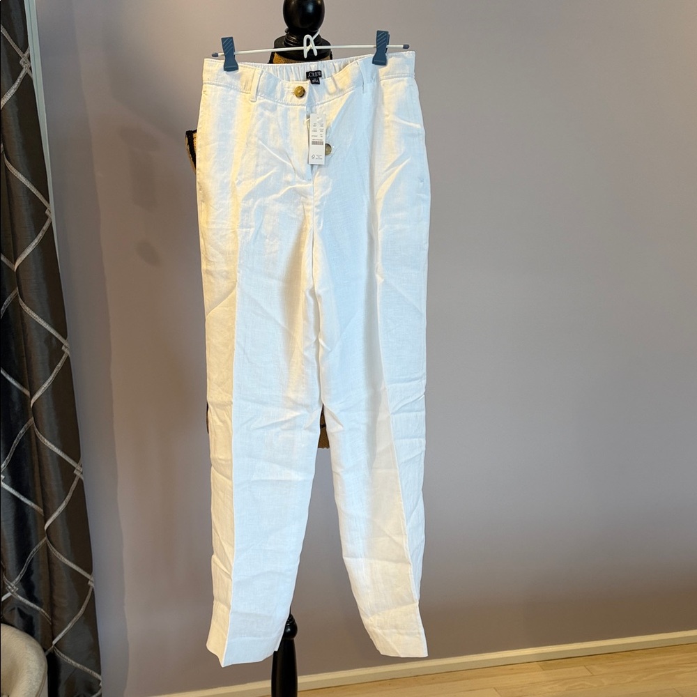 J. Crew White Linen Pants NWT